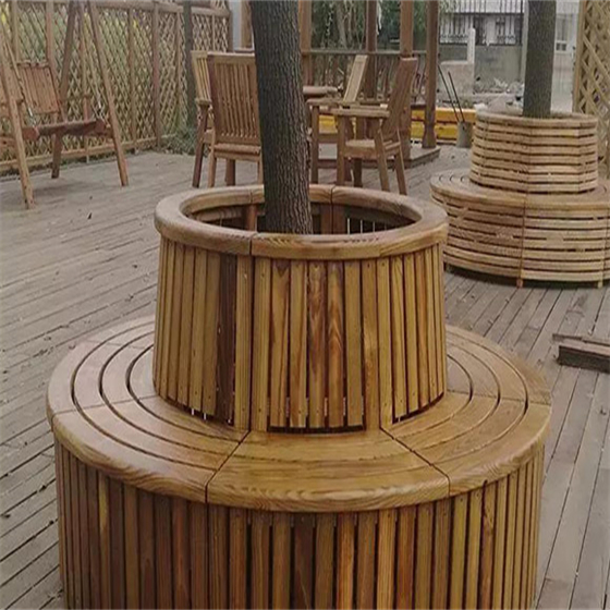 实木圆形公园椅